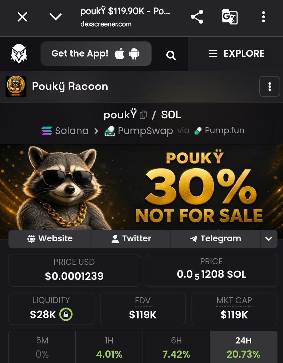 PoukyOfficial's tweet photo. 🦝🚀 $POUKŸ JUST HIT $119K MARKET CAP

Another milestone reached.

From the early days to $119K, the community has continued to show up, push forward and keep the vision alive.

We’re building for the long term, and there’s still much more ahead. 🌱

$119K reached. The journey continues.

CA: "DeCbrdr7VGSL7BTFufojwoJ4gudUrxE9pwBzJ6sApump"

🦝 POUKŸ IS MORE THAN A MEME.