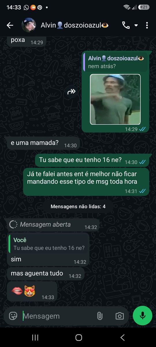 Exposedpag97xr's tweet photo. Mesmo após eu falar que tinha 16 anos esse animal ficou mandando fotos nojentas https://t.co/uxQwhA14vo