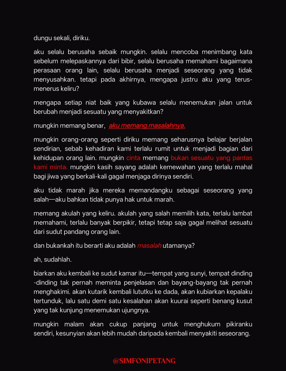 Simfonipetang's tweet photo. Maaf sudah hadir ke dunia ini. 

⚠️ mental health https://t.co/ssNwMEy7RF