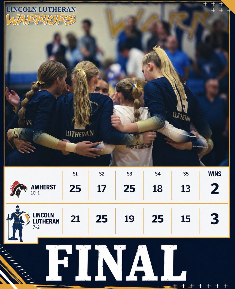 LLWarriorsVB's tweet photo. Final from Lincoln 🫡 https://t.co/qCoZZxJxo0