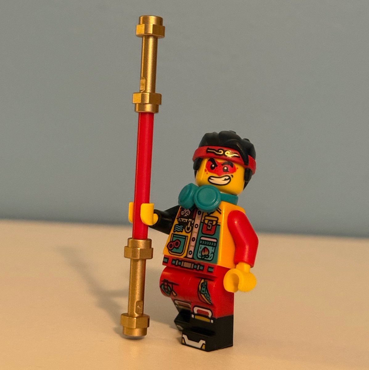StormingZee's tweet photo. Picked up some Monkie Kid minifigures recently. MK’s 5th anniversary figure looks fantastic and is one of my favorites outfits for him. Gave mine a different face and added his headphones for fun. https://t.co/w5voK8lfuL