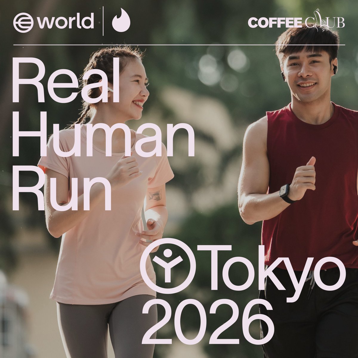 worldnetworkjp's tweet photo. 【募集開始】
シルバーウィーク最終日の9月23日（水・祝）は、代々木公園で「人間限定」のソーシャルランに参加しませんか？

Tinderと共催する「Real Human Run Tokyo（リアル・ヒューマン・ラン）」の参加者を募集中です。

どんなにAIが進化しても、一緒に走り、笑い、達成感を分かち合う時間は、人と人だからこそ。

当日は、健康的な朝のランと、COFFEE CLUB提供の日本発マッシュルームコーヒーを楽しみながら、気軽に交流。
オンラインから始まるつながりに安心を添える「ヒューマンバッジ」も体験できます。 
また、バッジの取得に必要なOrbも会場に用意しています。  TimderユーザがOrbでWorld IDを認証することで、プロフィール上に『ヒューマンバッジ』を表示できます。 

そして、バッジを取得することで、やり取りをしている相手が、ボットではなく実在する人間であることを証明できるようになります。 
本日、日本での提供開始が公式発表されたTinderの新機能「イベント」とのコラボ企画です。

▼残席わずか！ぜひ、一緒に走りましょう。
※定員の都合により、参加は事前承認制です。
https://t.co/3mHYSHzTHr