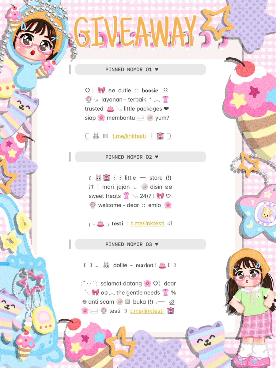 withlovekimi's tweet photo. help retweet? arigatOu! 🎀

🐰 edisi JUMAT BERKAH! KAK CEBY ( @puxlih ) :  membagikan 5 WORDING BIO &amp; 3 PINNED GRATIS yang bisa kamu ambil !  🍥🥢🏩 

📅: START 18 SEPTEMBER
end: 19 SEPTEMBER, pukul 10.00 wib

how to claim? 
cek gambar ketiga! 🍧👚

tag. #bealanja https://t.co/yDPWfnAJ1A