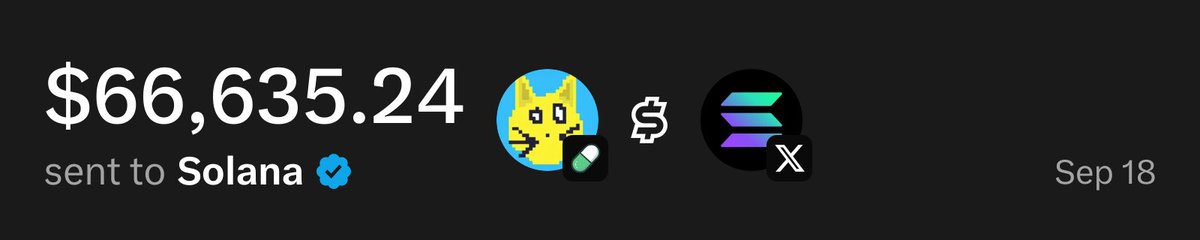 UsePaid's tweet photo. @solana $66,635.24 has been sent to you through X Money from @UsePaid trading fees https://t.co/ywdgYIZyFt