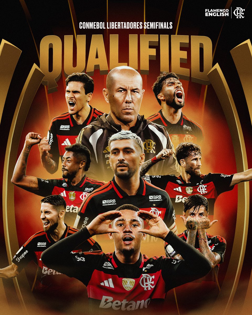Flamengo_en's tweet photo. FOR THE SECOND YEAR IN A ROW, WE ARE ON TO THE LIBERTADORES SEMIFINALS. https://t.co/EKiEGjWb9V