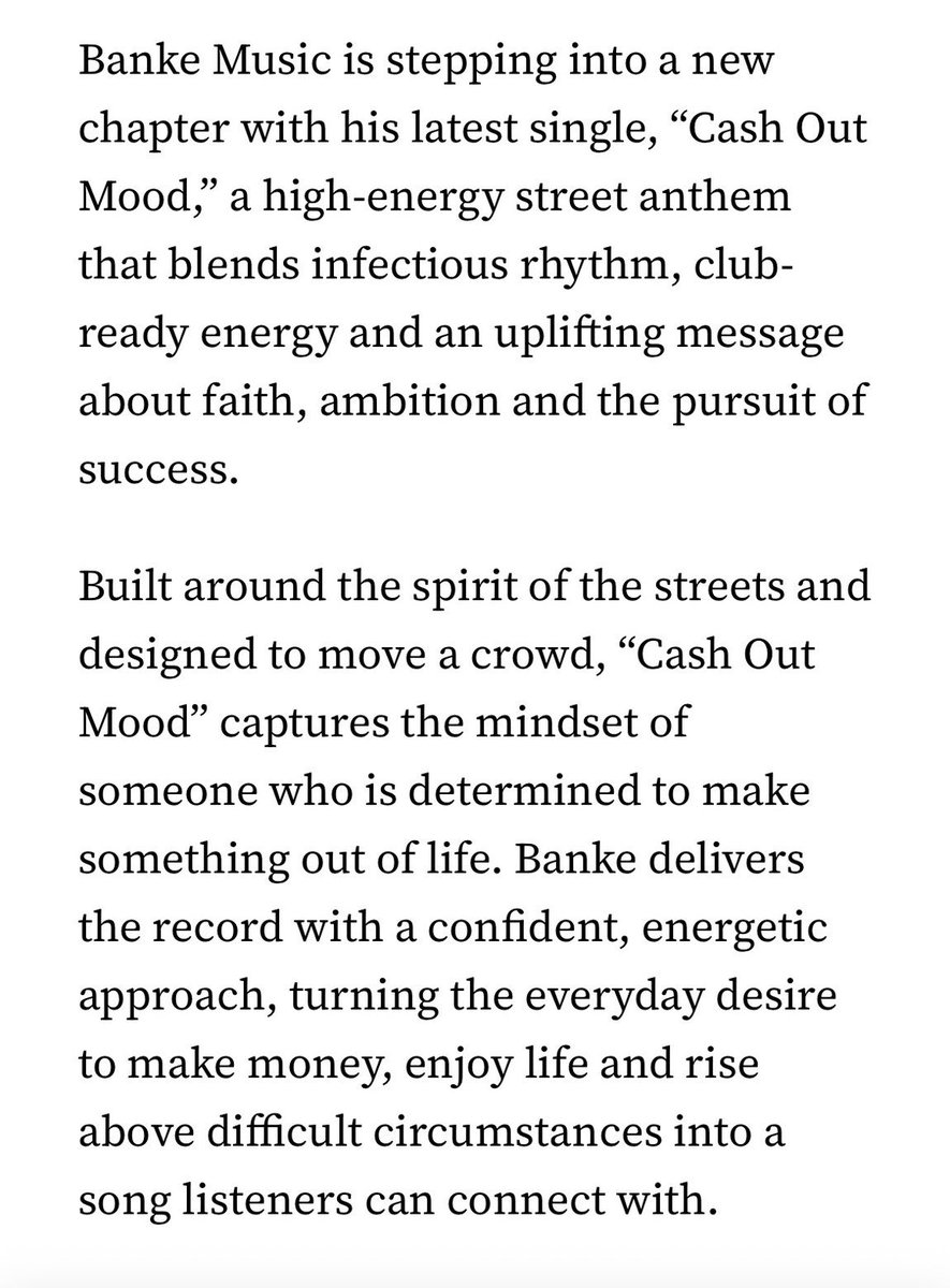BankeNation's tweet photo. OUR BOY BANKE IS ON A DIFFERENT VIBRATION 

From faith and strength to street vibes and big dreams, Banké Music is starting a new chapter with “Cashout mood.” https://t.co/0y5fJoDcHK