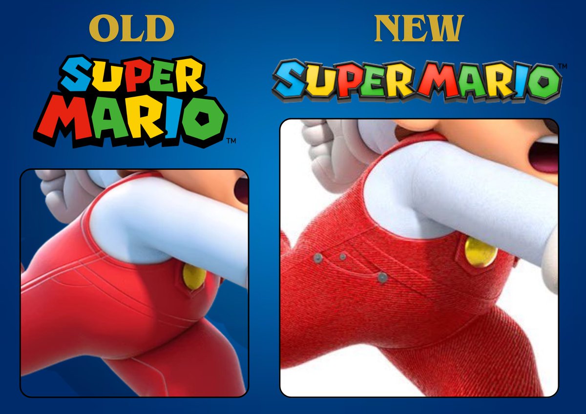 nintendobu's tweet photo. 🚨 Nintendo, Super Mario logosu ve pek çok Mario modellemesinde gizlice değişikliğe gitti.

Şu an yayınladıkları sayfalarda pek çok karakterin görünüşleri artık farklı.

Arkada büyük bir "3D Mario" hazırlığı olduğunun farkındayız 😏 https://t.co/zhorZiQsOc