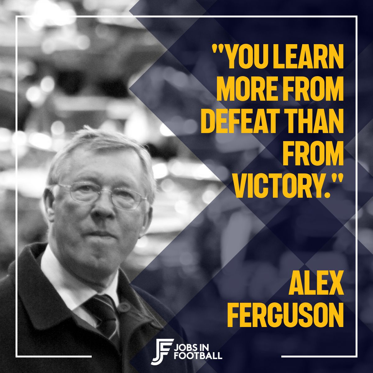 JobsInFootball's tweet photo. "You learn more from defeat than from victory"

Sir Alex Ferguson https://t.co/2lVAzySHtS