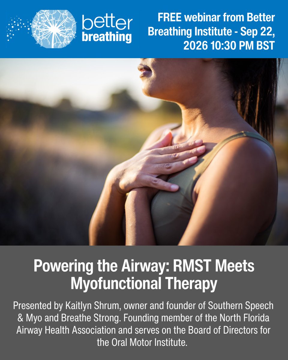 HaBDirect's tweet photo. How can respiratory muscle strength training complement myofunctional therapy? Join our webinar with Kaitlyn Shrum on 22 Sept, 10:30 pm BST. Register: https://t.co/quAdxNTJ2E #RespiratoryMuscleTraining #RMST #MyofunctionalTherapy #RespiratoryHealth #POWERbreathe #Webinar 📅⏰💻 https://t.co/jlussXcDGG