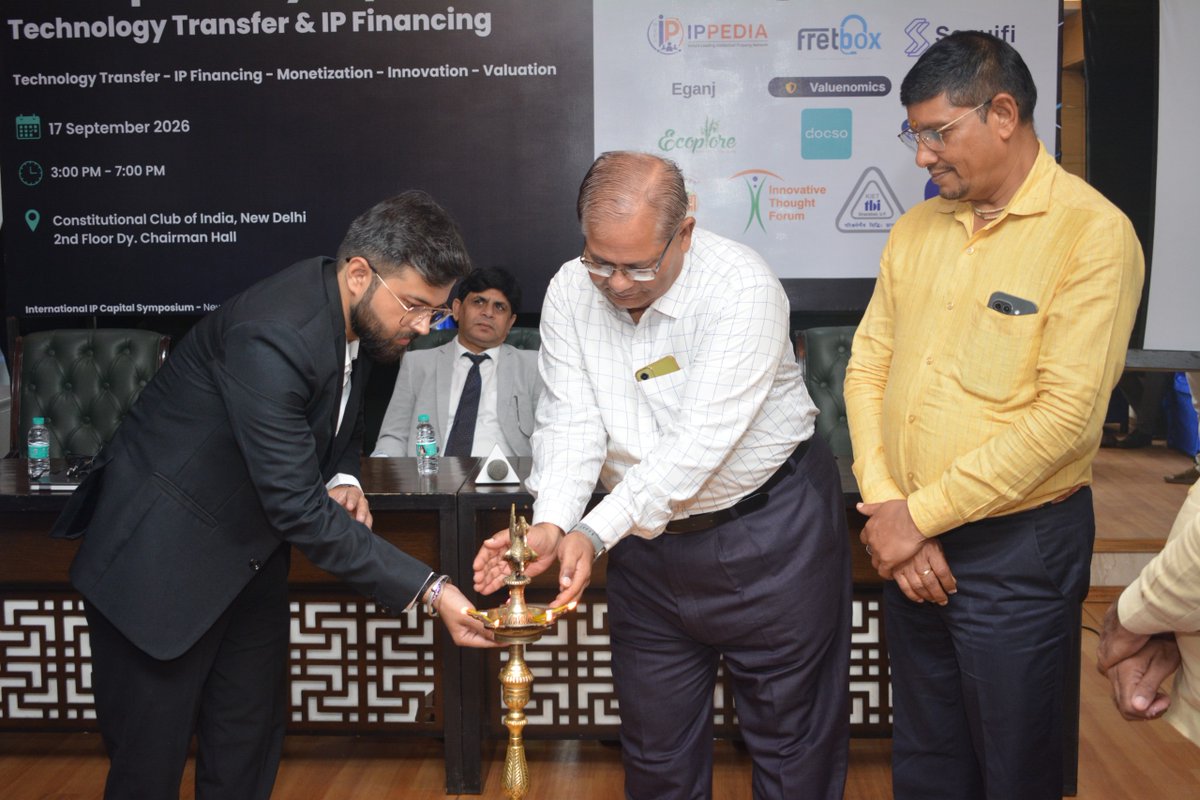 ipreporterindia's tweet photo. IP Reporter successfully hosted the IP Capital Symposium on “Technology Transfer & IP Financing” on 17 September 2026 at the Constitutional Club of India, New Delhi.

The symposium brought together IP professionals, industry leaders, innovators, researchers, entrepreneurs, and stakeholders for insightful discussions on technology transfer, IP financing, commercialisation, and building a stronger innovation ecosystem.

The event provided a valuable platform for knowledge sharing, meaningful discussions, and networking, highlighting the growing importance of intellectual property in driving innovation and creating economic value.

We sincerely thank all our esteemed speakers, guests, partners, and participants for their valuable contributions and support in making the symposium a meaningful and engaging gathering.

Together, we continue to strengthen the bridge between Intellectual Property, Innovation, and Capital.

#IPCapitalSymposium #TechnologyTransfer #IPFinancing #IntellectualProperty #Innovation #IPReporter #IPCommercialisation #InnovationEcosystem