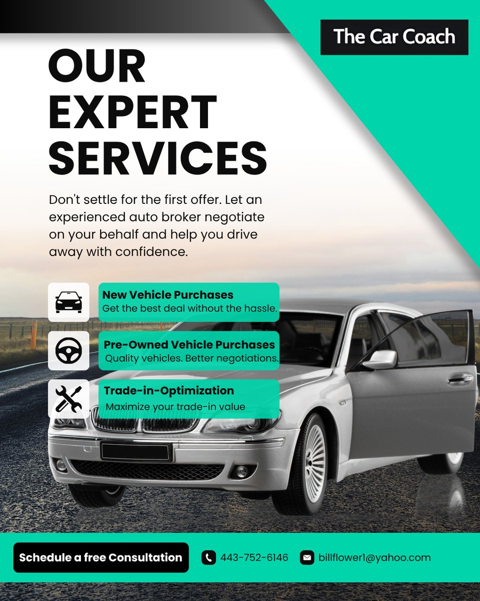 SheaJamesnigj's tweet photo. The right vehicle matters, but the right buying strategy makes the difference. The Car Coach offers personalized auto brokerage to save time, money, and stress—negotiating new, used, and trade-in deals with 33 years of dealership expertise. https://t.co/f7wrhULblV