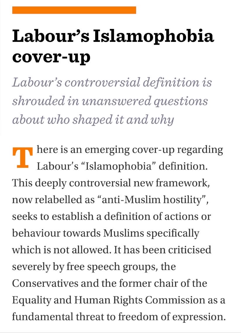 NJ_Timothy's tweet photo. Labour’s “Islamophobia” definition is a one-religion blasphemy law.

They almost certainly allowed extremists to help draft it. 

And then ministers deleted the evidence.

This is a cover-up.

I will keep fighting to expose it. https://t.co/Qfbi8Pj8tc