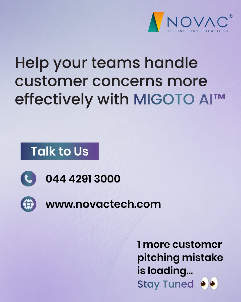 NovacTechnology's tweet photo. Mistakes to avoid while pitching to customers - Part 4 

Dismissing concerns too quickly can make customers feel unheard and cause reps to miss opportunities to understand what is really holding them back. 

Explore more about MIGOTO AI™: https://t.co/sxngaubgY1 https://t.co/A49ejj9o8Q