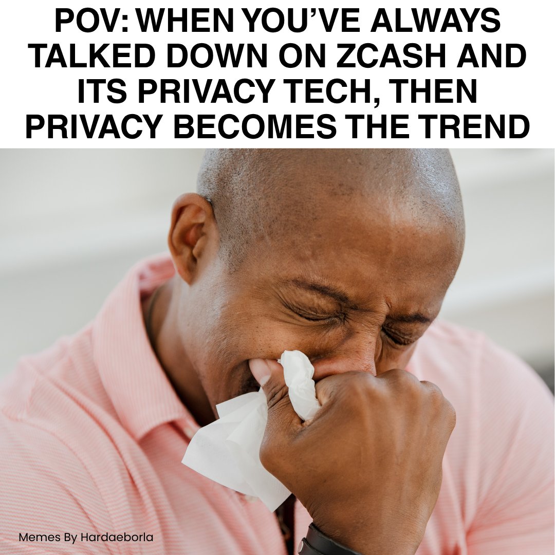 ZcashNigeria's tweet photo. Funny how some of the loudest Zcash FUDders are now watching from the sidelines with regret.

They spent years spreading FUD, questioning the privacy tech, and misleading others instead of taking the time to understand it.

Now @Zcash  is getting harder to ignore.

Sometimes the biggest regret isn’t being early, it’s realizing you talked yourself out of being early. 
#zcash #ZEC #Meme #Zeme #Crypto #Web3 #PrivacyIsNormal