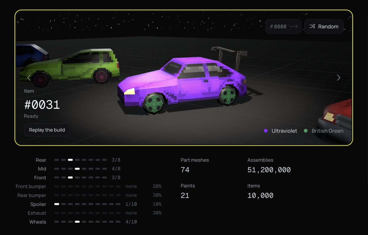 hypercars10000's tweet photo. how to construct + reveal your Hypercar NFT:

every car minted sealed, locked to a future block. traits get decided by blockhashes that didn't exist when you minted. nobody picked your car. not you, not us. the chain did. this is a fully onchain project.

go to https://t.co/mDcpJUAKOC, connect your wallet, hit batch reveal, confirm the tx. the chain assembles your machine layer by layer. body, paint, parts. real geometry, built onchain. immutable. 

reveals are permissionless. you can reveal your own cars, someone else's, or fire off a whole batch and watch the collection build itself.