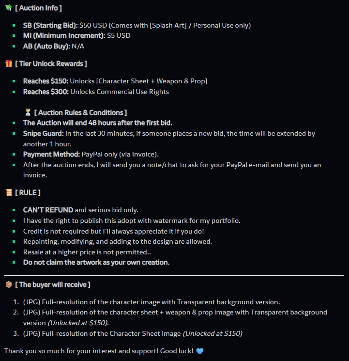 KUKUz0's tweet photo. Auction Info https://t.co/RjAxAraXbZ
