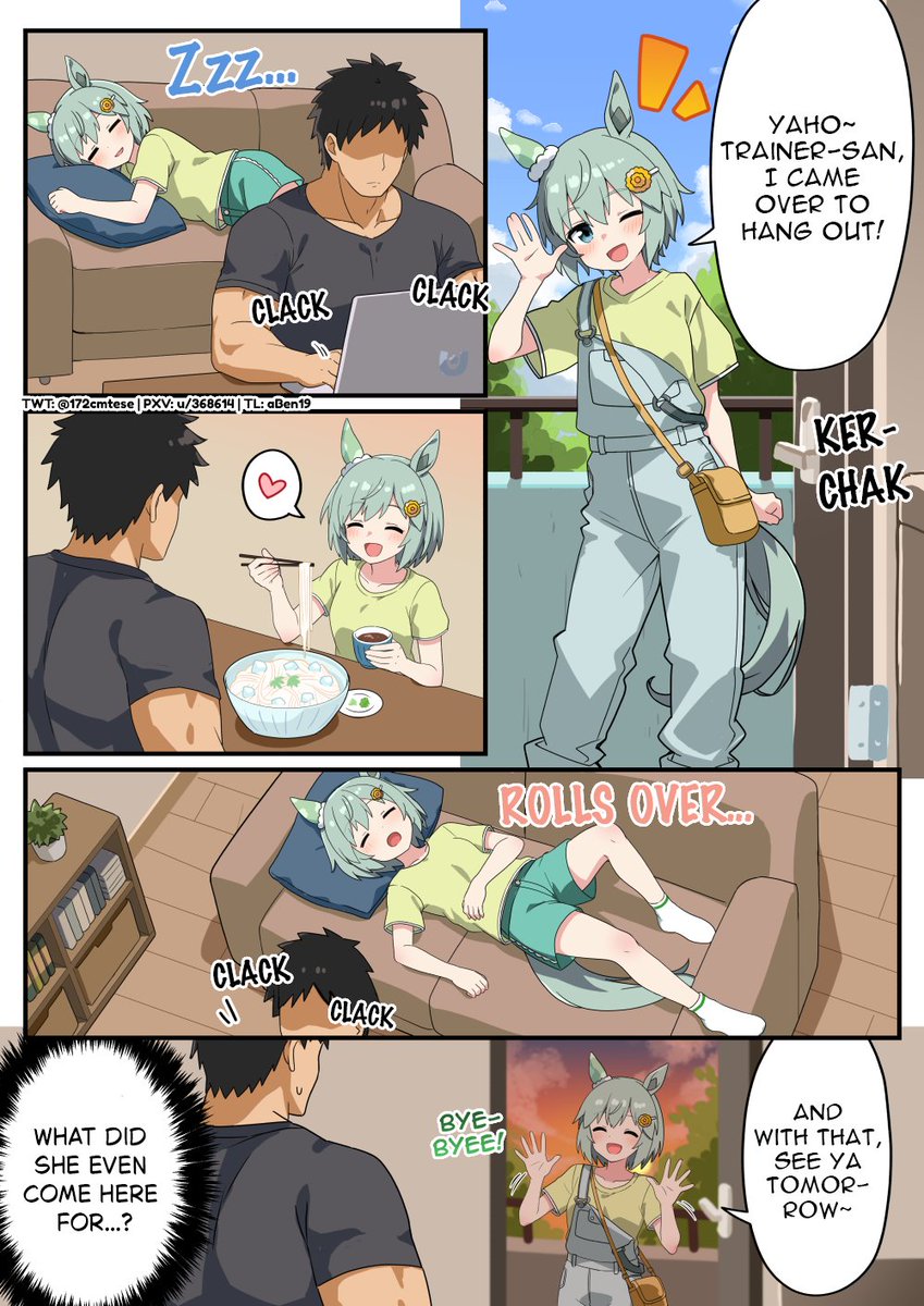 a_ben19's tweet photo. Seiun Sky on Her Day Off (Remake)
English Translation

#ウマ娘 #セイウンスカイ #ウマ娘英訳 #umamusume #UmaTranslations https://t.co/ByHpyTS3ow
