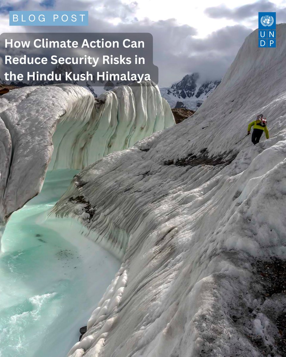 UNDPasiapac's tweet photo. Glaciers in the Hindu Kush Himalaya are melting 65% faster today than they did in the previous decade.
@UNDP is advocating a climate security approach to protect vulnerable communities with early warning systems and resilient livelihoods.
https://t.co/avkjFH33RE
Download report: https://t.co/S9NGr3BJaO