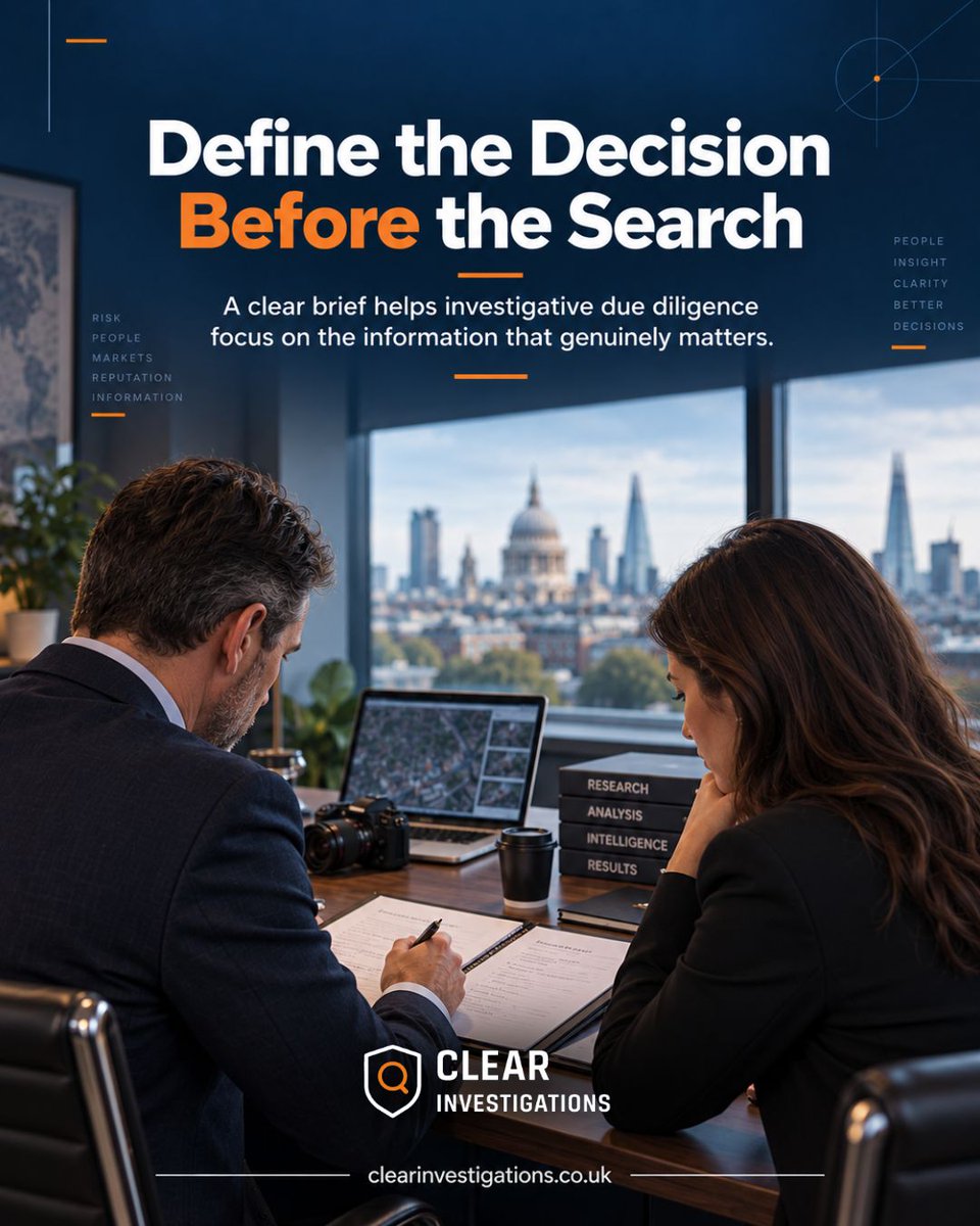clear_pi's tweet photo. More information does not automatically mean better due diligence.
For organisations making consequential decisions, the scope of the instruction matters.
🌐 https://t.co/o0nP4Oypgx
#DueDiligence #CorporateIntelligence #BusinessIntelligence #BackgroundChecks https://t.co/u8lFXJuwGu