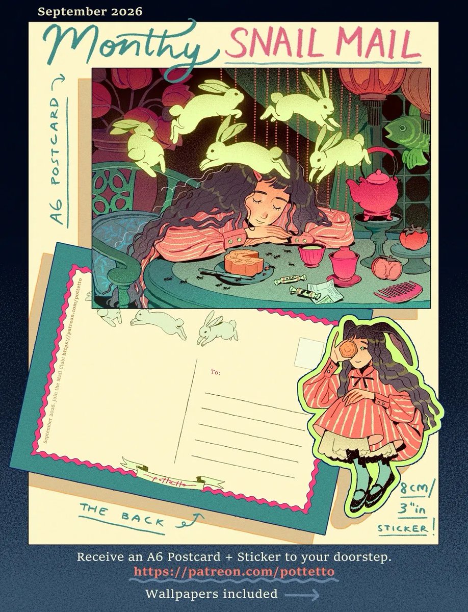 pottetto__'s tweet photo. for my mail club 🐇 plus wallpapers https://t.co/fvNksOtKOj