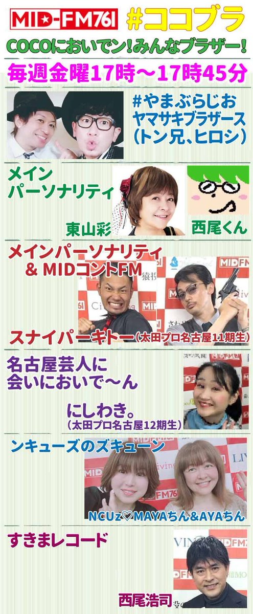koji_nishio777's tweet photo. こんにちは☁☔
⁡今日(9/18)金曜日
17:00〜17:45は #midfm761 ⁡
COCOにおいでン！みんなブラザー！ #ココブラ 
西尾浩司 も出ますよ。 #すきまレコード 
⁡お楽しみにね👍✨⁡⁡
#KennyLoggins 
⁡⁡⁡アプリ「FM++」の「名古屋市防災ラジオ」で聴いてね！
https://t.co/tHnlziv9YK⁡
#西尾浩司 https://t.co/0UGMs7eU2i