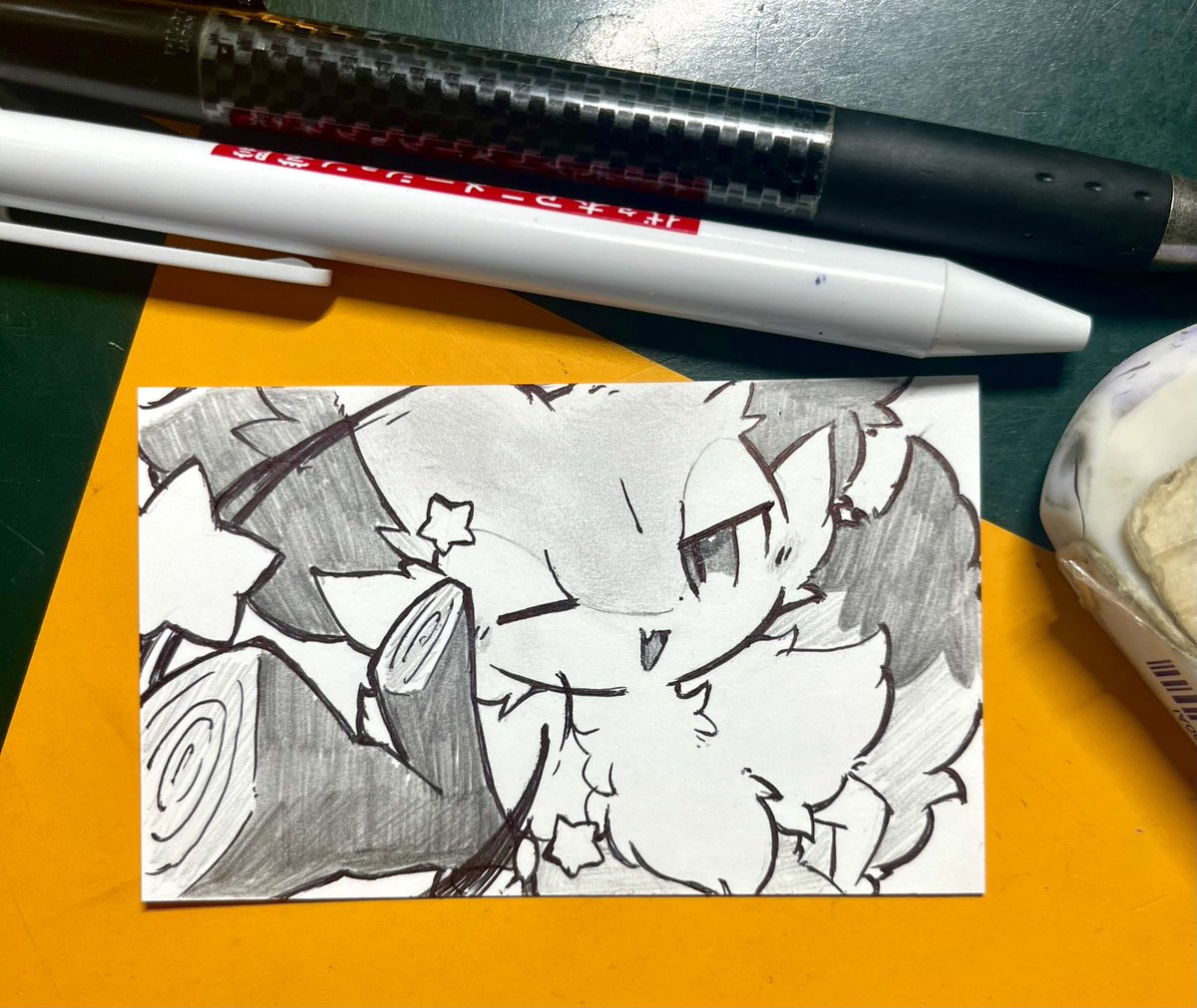 mofumofu_nyaro's tweet photo. コピック持ってないからボールペンとシャーペンでゴリ押し https://t.co/wexhEpXFhd