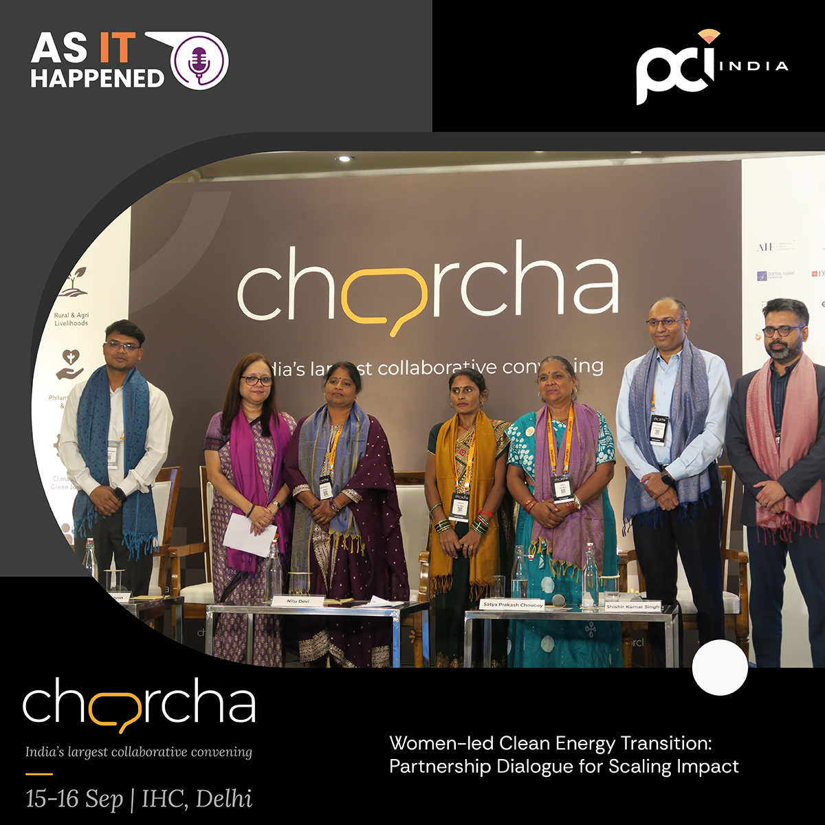 PCI_India_'s tweet photo. At #charcha2026, #PCIIndia brought journeys of transformation and conversations on shaping inclusive energy ecosystems together to explore how women can lead &amp; thrive in India’s #CleanEnergy transition.

Read here: https://t.co/yNDKMyDUhb

#ClimateAction #DEWEE #Livelihoods https://t.co/tadD4ZEI7w