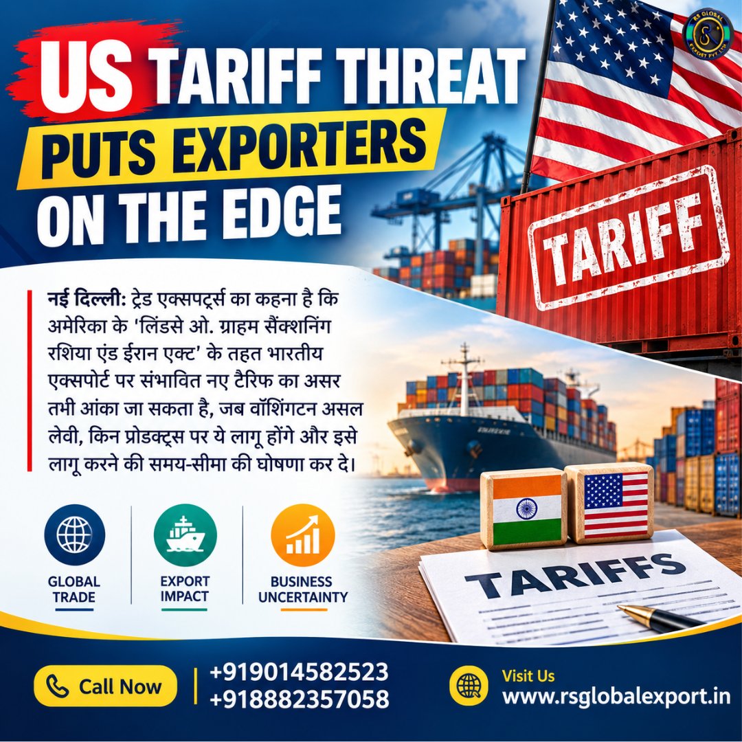 Rajeev17531625's tweet photo. US tariff threat puts exporters on the edge
contact us: +919014582523 , +918882357058
visit us: https://t.co/4dQ55eEy3u
#rsglobalexport #rajeevsaini #USTariff #USTariffThreat #USIndiaTrade #IndiaUSTrade #IndianExporters #ExportBusiness #Exporters #IndiaExports #ExportImport https://t.co/HpiAQ8b298