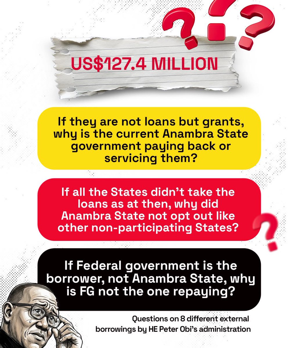 AnambraNewMedia's tweet photo. A former governor’s outlandish debt claims cannot stand while this government spends billions of Naira servicing that same debt. A responsible government owes the public the truth. Transparency and accountability demand no less. https://t.co/AaqlGUgq1s