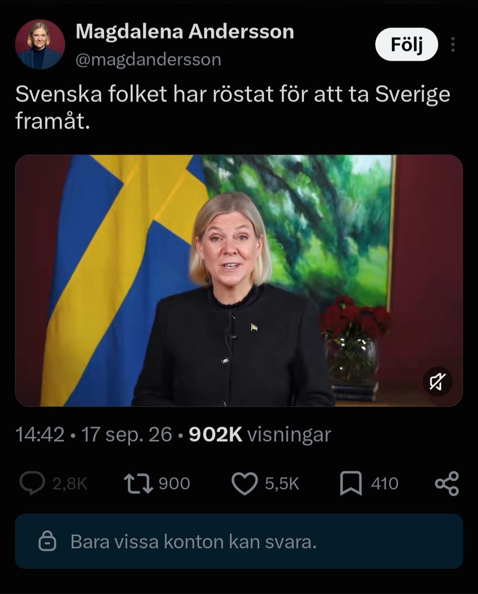 TonyAoun_07's tweet photo. Magdalena Andersson hävdar att svenska folket röstat för deras politik – samtidigt stänger S ner kommentarsfältet så att vanliga medborgare inte kan svara.

Om man har folkets stöd, varför väljer man då att låsa debatten och stänga ute väljarna från samtalet? https://t.co/uyQaJA6RG6