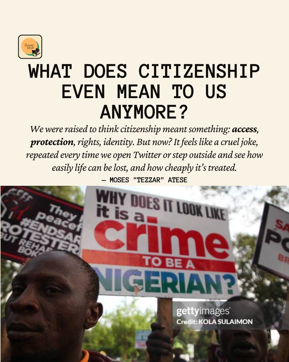 LittleMissOtubo's tweet photo. And in the ways we can, we tell you all about governance in present day Nigeria and how you can make better decisions. 

Read the essays here:
1. https://t.co/eVGdOMTMxq

2. https://t.co/Vnv3rvkAWZ

Support @talkingdrummag so we can pay these bold writers: https://t.co/kF514fuFQo https://t.co/C3zEtqeuwq