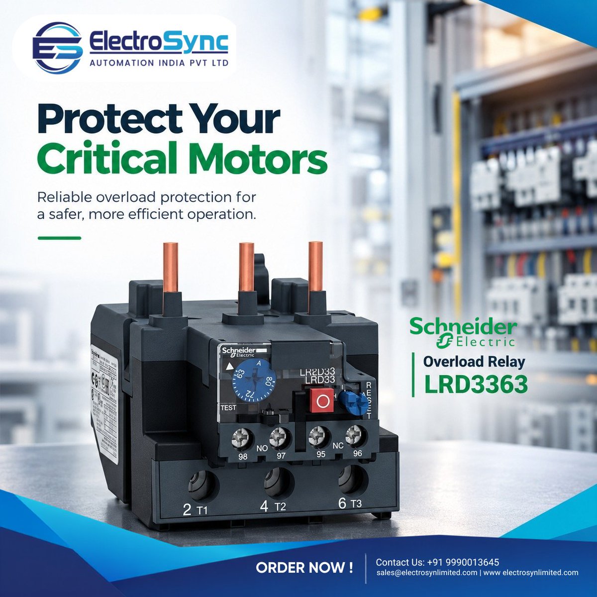 Electrosync2025's tweet photo. ⚙️ The Schneider Electric LRD3363 Overload Relay is a practical solution for industrial motor protection.
📩 sales@electrosynlimited.com
🌐 https://t.co/NGc27F6Yaj
📞 +91 9990013645
#SchneiderElectric #LRD3363 #OverloadRelay #MotorProtection #ElectroSyncAutomation #MotorControl https://t.co/3ItyNYRoDO
