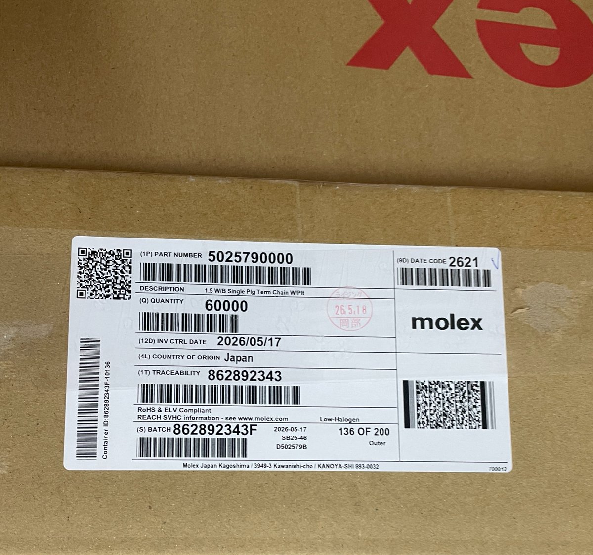 JingtongxinTech's tweet photo. MOLEX Series 5025790000.
#molex #connector #pcb #ems #electronics #electroniccomponents https://t.co/EMmunIV3Gi