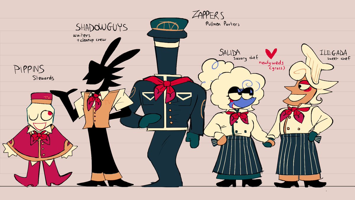 FueFann's tweet photo. Mr Trainna's Staff (he loves them all dearly) as opposed to normal Tenna he's actually a good boss but you didnt hear it from me
#MrTrainna #deltaruneau #tennaau #zapper #pippins #elnina #lanino their names are different like Tenna because it's funny https://t.co/zOhdLBxGkr