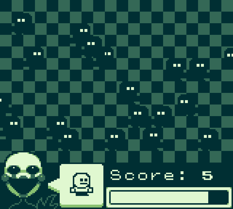 frickbearsgames's tweet photo. Game: Puppet Patrol
The Marionette will ask for help finding it's assigned child, try to find the one it wants in the dark.
Token Output: 1 token per requested kid, 3 for a crying child, becomes 2 and 5 respectively with a combo going
Left Click - Select
Right Click - Flashlight https://t.co/SjLnlhkf3y