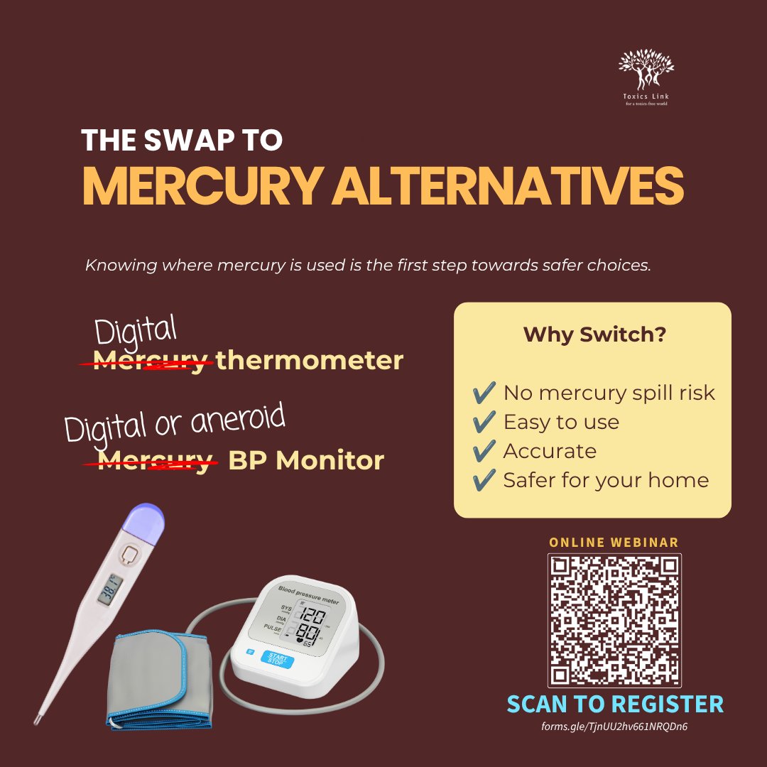 toxicslink's tweet photo. Webinar on 22 September at 2:30 PM to discuss the toxic effects of mercury, its impact on human health and the environment, and the need for a complete phase-out of mercury by 2030.

Register - https://t.co/webur07joc 

#MercuryFreeIndia #ToxicsLink
#Health @UNEP  @moefcc https://t.co/ODR2x9Ypvb