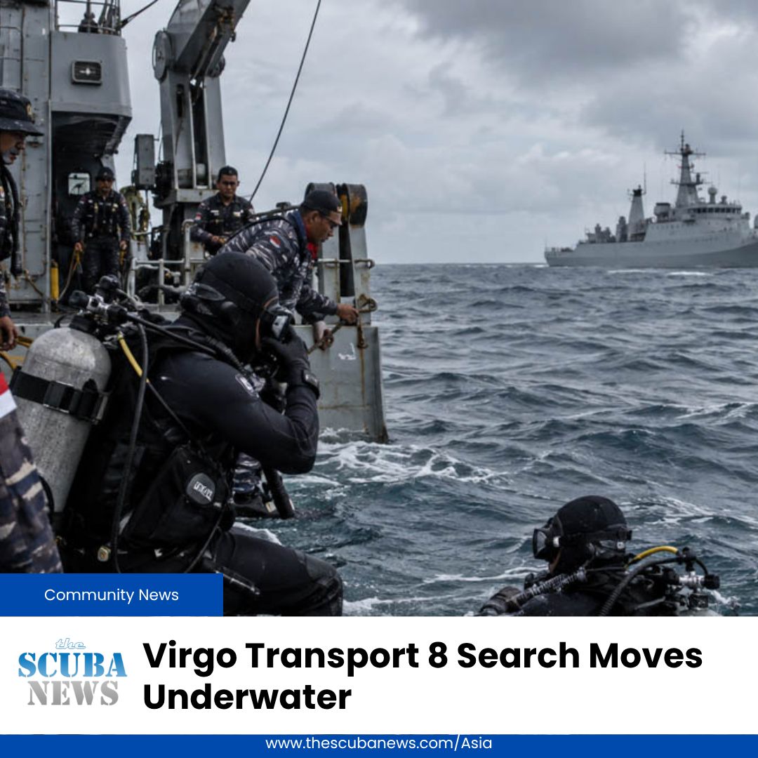 TheScubaNewsAS's tweet photo. Indonesian Navy divers have reached the wreck of Virgo Transport 8 as the search for 129 missing people moves underwater.

Strong currents and the vessel's changing position are complicating access, while preparations begin to right the wreck. 

🤿 👉  https://t.co/X9c3TZzhqD https://t.co/kqAAHlJw3N