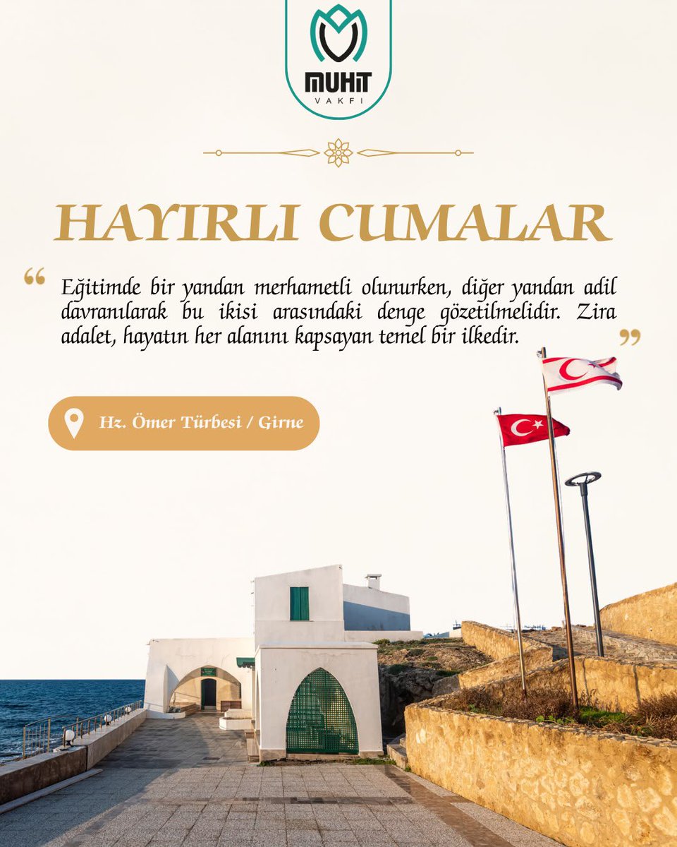 MuhitVakf's tweet photo. Hayırlı Cumalar 
“Eğitimde bir yandan merhametli olunurken, diğer yandan adil davranılarak bu ikisi arasındaki denge gözetilmelidir. Zira adalet, hayatın her alanını kapsayan temel bir ilkedir.” https://t.co/HQS8phb2Xt
