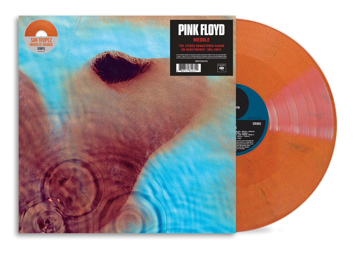 RecCollMag's tweet photo. Out 17 Oct., #PinkFloyd Meddle orange LP, on Sony. https://t.co/T2n6ni4A59