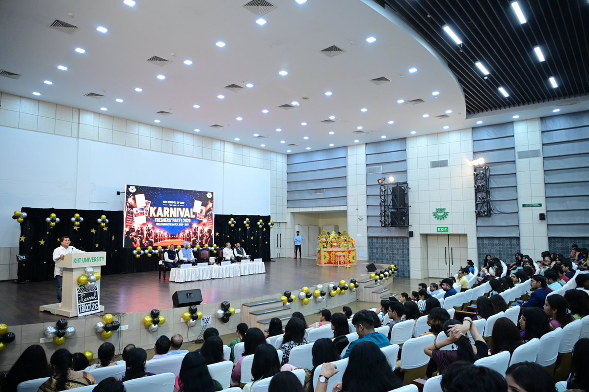 KIITUniversity's tweet photo. A warm welcome to the newest members of KIIT School of Law at KARNIVAL Freshers’ Party 2026, as Batch 2026–2031 steps into a new chapter of friendships, cherished memories, and unforgettable moments. https://t.co/RU3d4vwgdk