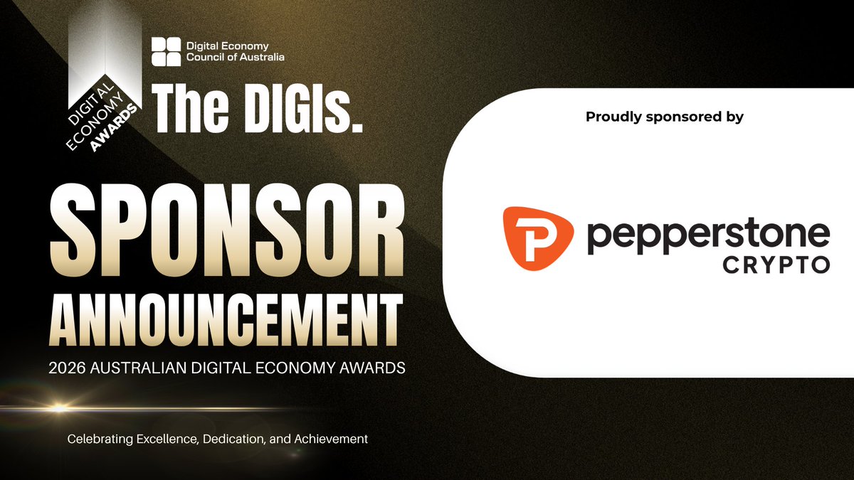 DECAustralia's tweet photo. We’re pleased to welcome Pepperstone Crypto as a sponsor of The DIGIs 2026. 

Pepperstone Crypto is ‘The Local Crypto Alternative’. Backed by Pepperstone Group, built and owned in Australia. 

Tickets are available now: https://t.co/9pdy60tqIG 

#DIGIs2026 https://t.co/d5YiQMJgMT