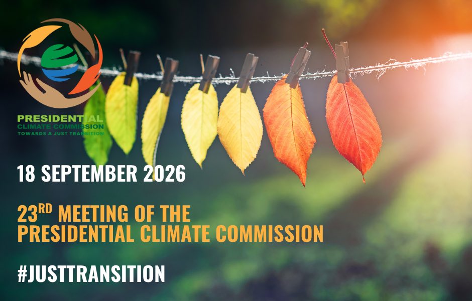 ClimateZA's tweet photo. ￼
HAPPENING NOW | 23rd PCC
The 23rd Meeting of the PCC is underway today, 18 September 2026, in Johannesburg.

Watch the livestream on YouTube https://t.co/2JWJLf43Wd

#PCC23 #JustTransition #ClimateAction #ClimateChange #SouthAfrica #ClimateResilience https://t.co/lkEFuwczmh