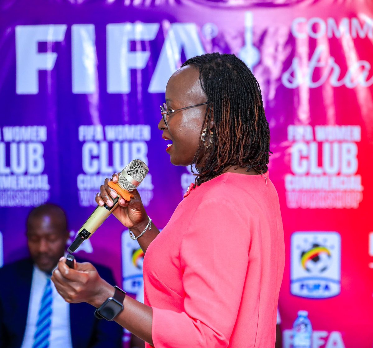 OfficialFUFA's tweet photo. Rtn. Cynthia Mpanga, Corporate Affairs Manager at Standard Chartered Bank Uganda, delivering a key note presentation on media visibility at the FIFA Women’s Club Commercial Workshop at Jevine Hotel

#WomenFootballUG | #LivingFootball https://t.co/aLzTuQQQZ2
