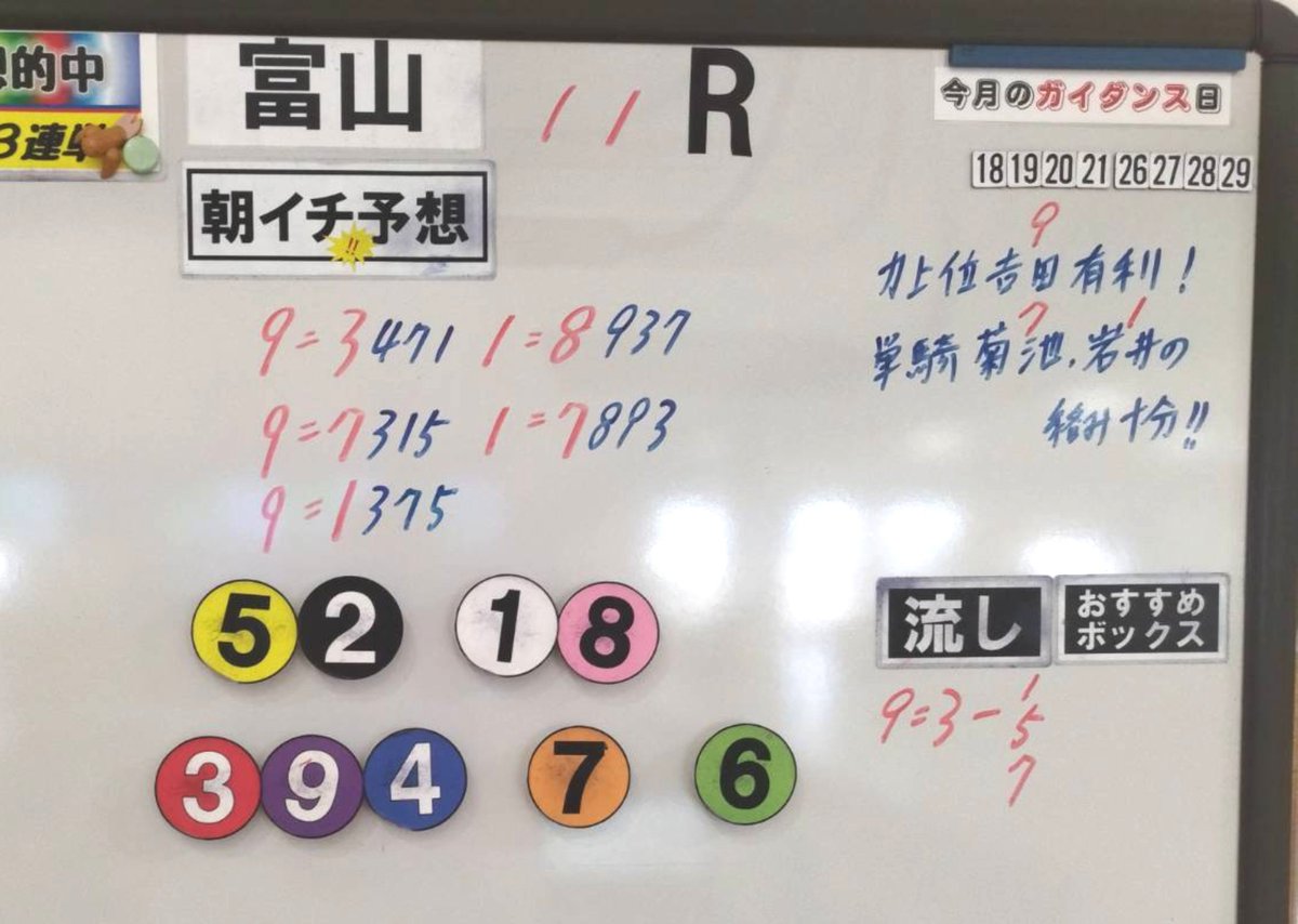 satellite_oga's tweet photo. 富山競輪10R〜12Rの予想です😊
ご来場お待ちしています！

#サテライト男鹿 #ガイダンス山崎
#競輪予想 #富山競輪 https://t.co/BcaZIepaJN