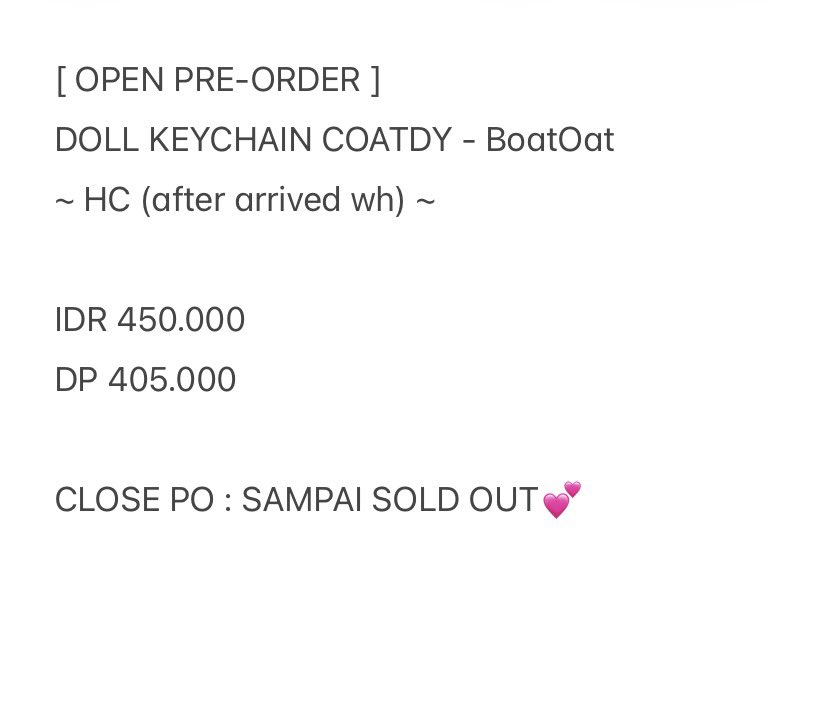 Kumiko_Store's tweet photo. {OPEN PRE-ORDER/PO}
DOLL KEYCHAIN COATDY -BoatOat

📍Jakarta (🇮🇩)
🍊pelunasan via shopee
✅️ bersih ina
✅ Go
❌ongkir ke rumah buyer

Order?DM(mention)❤️

#COATDY #BoatOat #BOATOATOfficialMascot #THUR #BoatYongyut #OatPasakorn 
#knottheseries 
t. open preorder pomerch boatoat https://t.co/ym4hCyNjAi