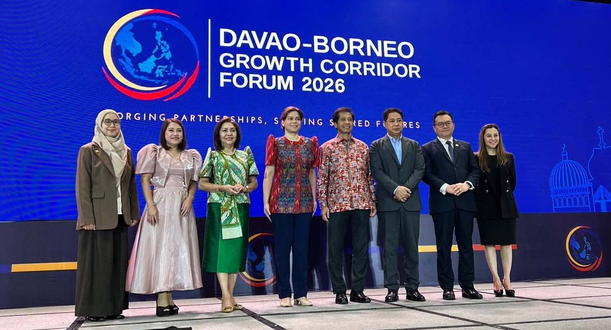 ValienteNews's tweet photo. NEWS UPDATE: Personal na dinaluhan ni Vice President Inday Sara Duterte ngayong araw ang Davao-Borneo Growth Corridor Forum 2026, na ginanap sa SMX Convention Center sa Lanang, Davao City.
#VPSara #VPSaraDuterte #DavaoBorneoGrowthCorridorForum2026 #DavaoCity https://t.co/r5pSjtdyBY