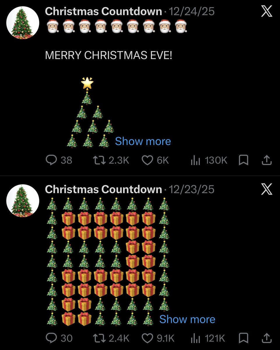 ChristmasCount's tweet photo. How am I supposed to make cool emoji-filled tweets when the app keeps cutting me off like this smh. https://t.co/AvCyHTj3HJ