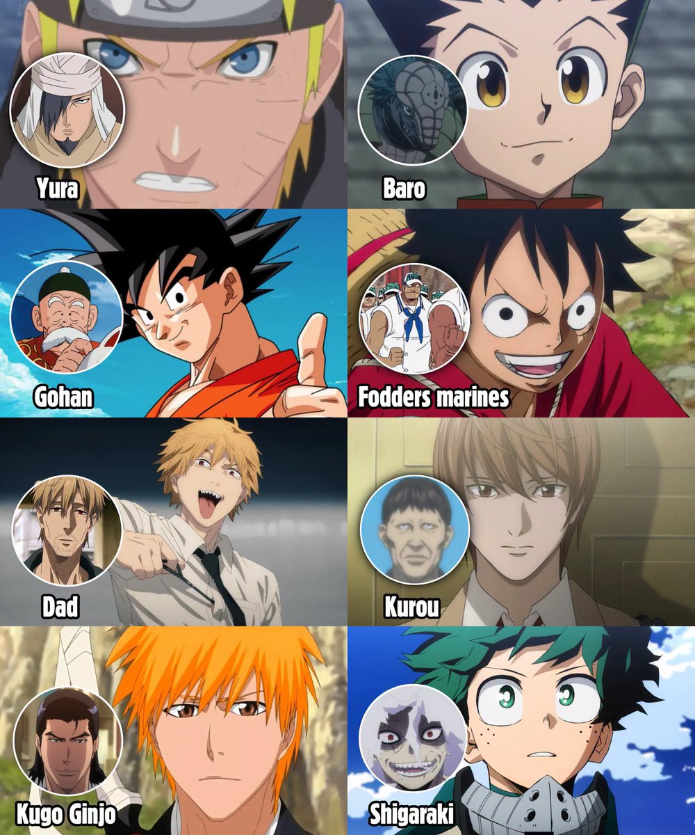 AnimexiZone's tweet photo. THE FIRST KILLS OF ANIME PROTAGONIST https://t.co/72xOp8KZbp