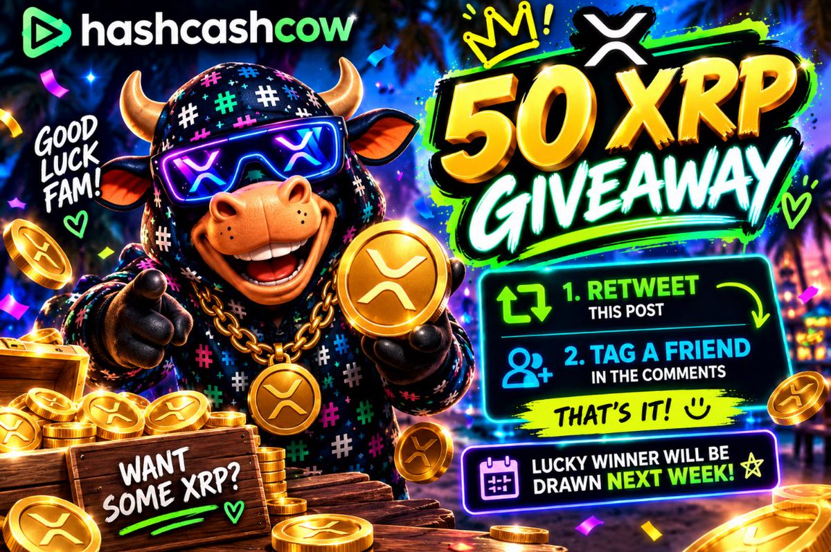 hashcashcow's tweet photo. 🎉🐮 50 XRP GIVEAWAY! 💰💎

The #️⃣💵 Hashcashcow fam is giving one lucky winner 50 XRP! 🚀

Want in? It’s super easy 👇

🔁 RETWEET this post
👥 TAG a friend in the comments
🍀 That’s it!

🎁 One lucky winner will be drawn next week!

Good luck fam! 🐮💚 May the XRP luck be with you! 🍀⚡

#XRP #Ripple #Crypto #CryptoGiveaway #Giveaway #CryptoCommunity #Web3 #Cryptocurrency #Hashcashcow