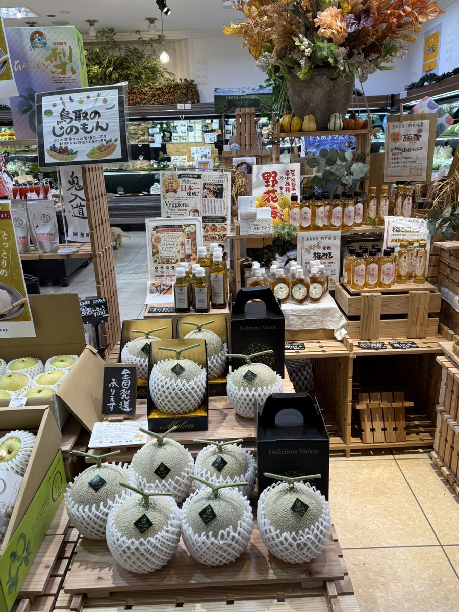 onsenichigo's tweet photo. ｢温泉いちご農園メロン｣ ♨️🍈
丸由百貨店内の山陰三ツ星マーケットさん｢三ツ星グランマルシェ｣でも販売スタートしました♬
温泉いちご農園が本気で栽培したメロンの
美味しい食べ方リーフレット付です！！
是非お楽しみください♬
#温泉いちご農園メロン
#メロン #温泉いちご農園
#メイワファーム https://t.co/zdCKyshZoW